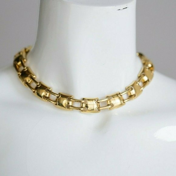 Monet Jewelry - Vintage Monet Yellow Gold Tone Chunky Necklace